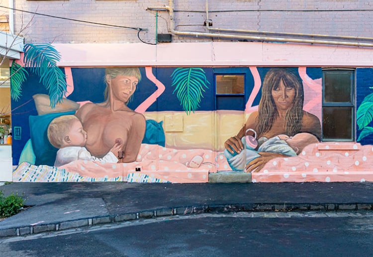 Melbourne Breastfeeding Mural Designed To ‘ Stop You In Your Tracks’