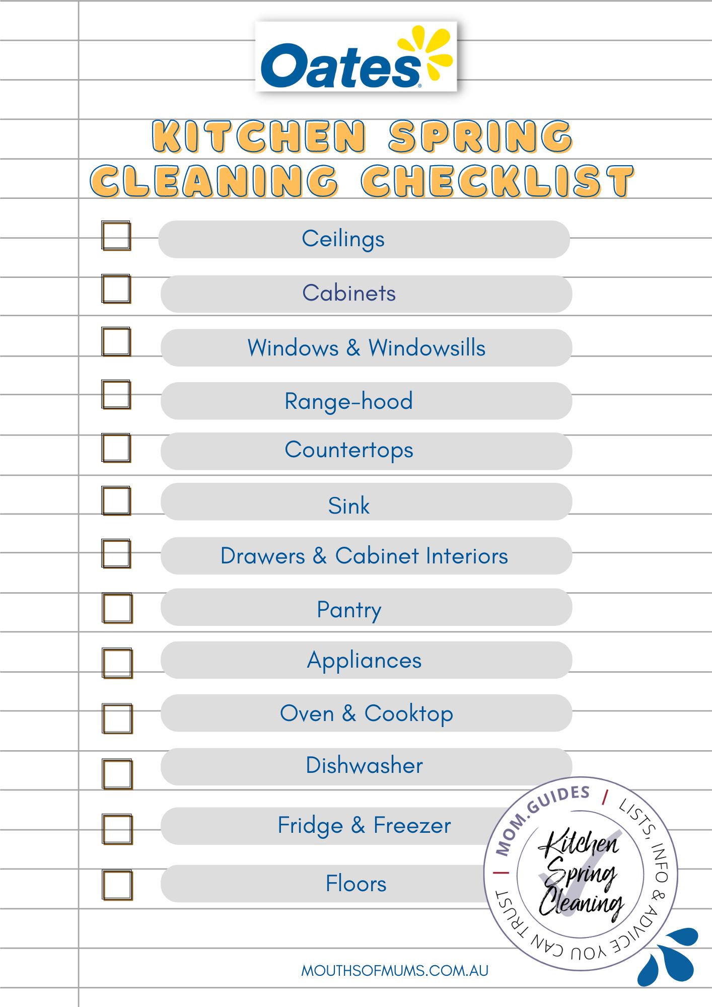 Kitchen Spring Cleaning Checklist