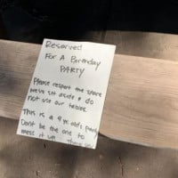 'Entitled' Park Party Note: 'Do Not Use Our Tables'