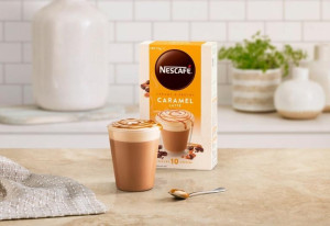NESCAFÉ Caramel Latte on kitchen bench NESCAFÉ Caramel Latte review