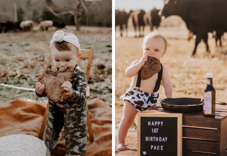 Steak Smash Photoshoots Are The New First Birthday Trend - Mouths of Mums