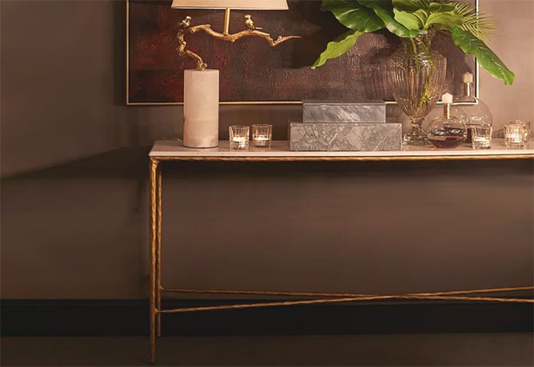 Heston Brass and Marble Hall Table