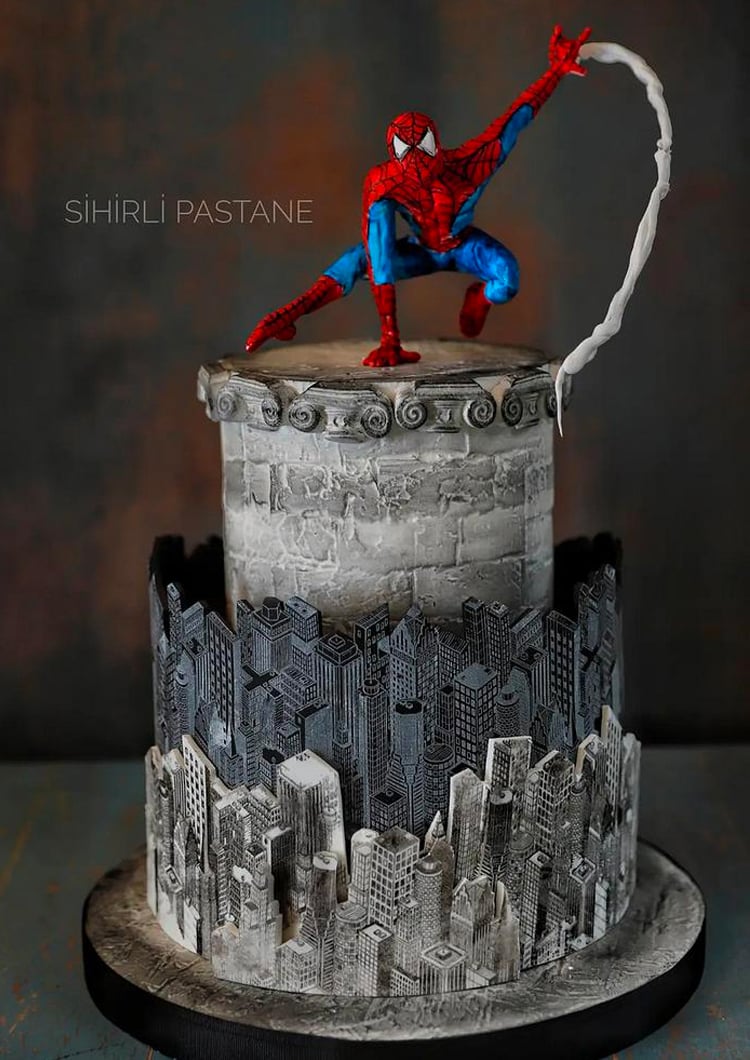 1 large 13cm edible SPIDERMAN face NAME AGE cake topper decoration SUPER  spider | eBay