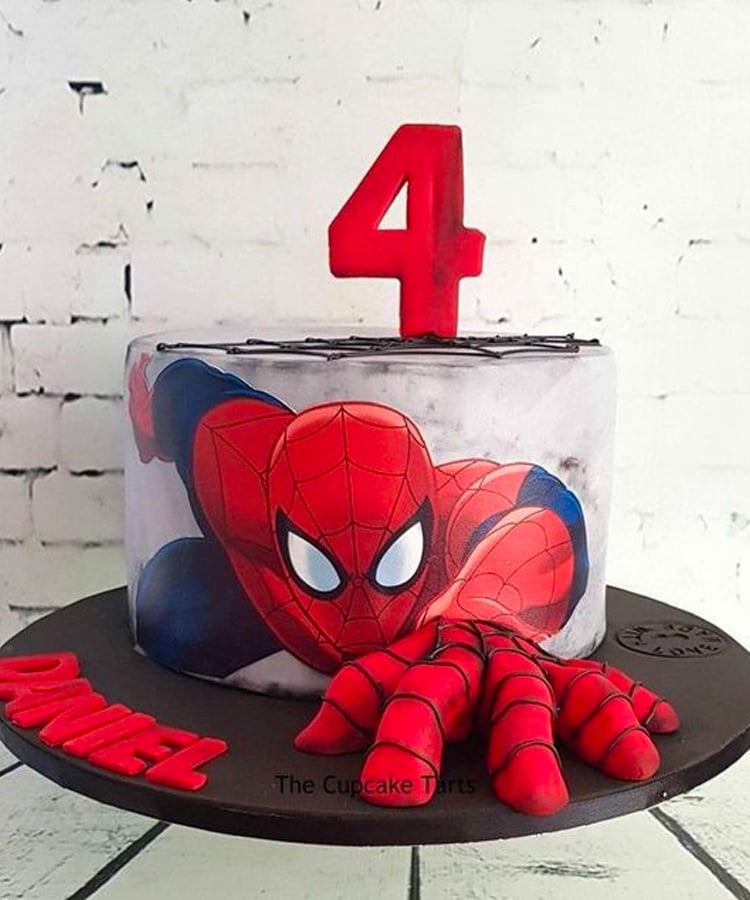 3D Spiderman birthday cake for kids.