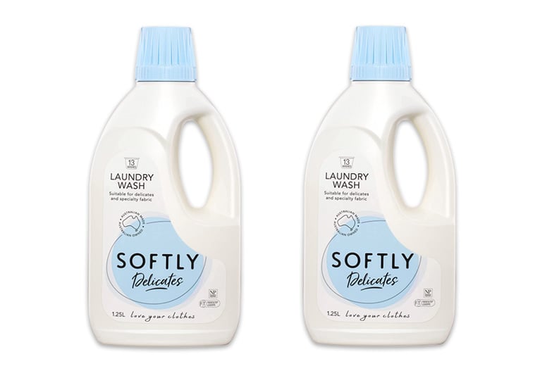 Softly Delicates Laundry Liquid bottles.