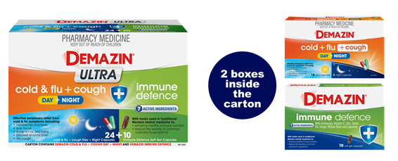 Demazin® Ultra Cold & Flu + Cough + Immune Defence review