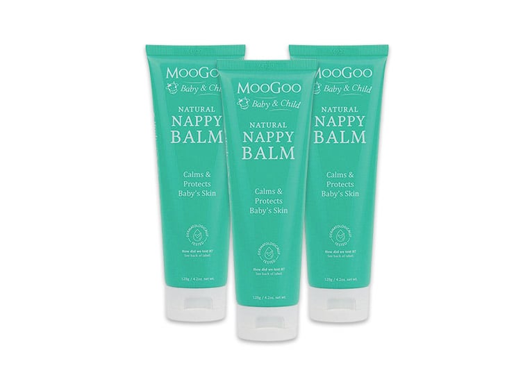 MooGoo Nappy Rash Creams in a row.
