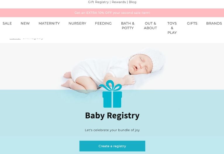 The Stork Nest Baby shower gift registry
