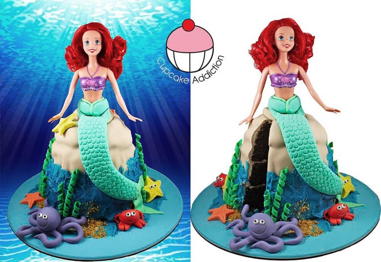 The Little Mermaid Ariel-themed birthday cake.
