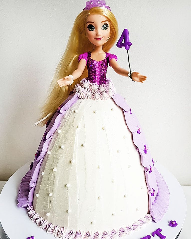 Dolly varden princess rapunzel cake.