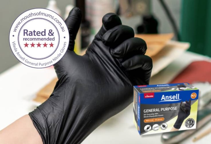Vileda Ansell General Purpose Nitrile Gloves review with star rating dinkus