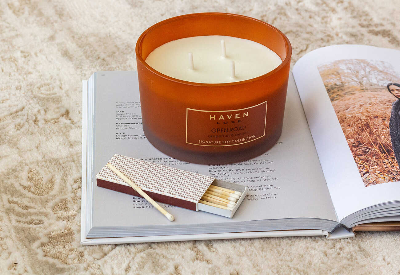 Haven Open Road soy candle.