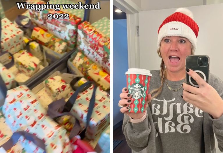 Mum spends weekend in hotel room wrapping gifts