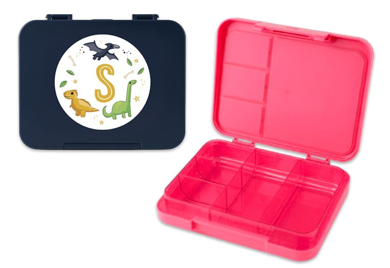 Navy and pink bento box lunch boxes for kids. 