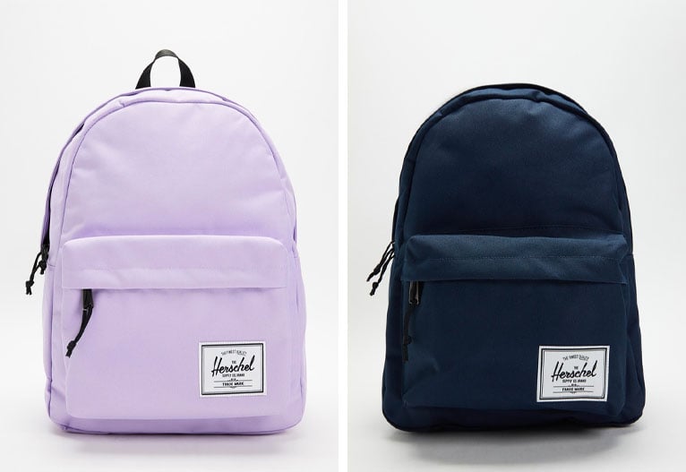 Herschel Classic Kids' Backpacks in purple and navy.