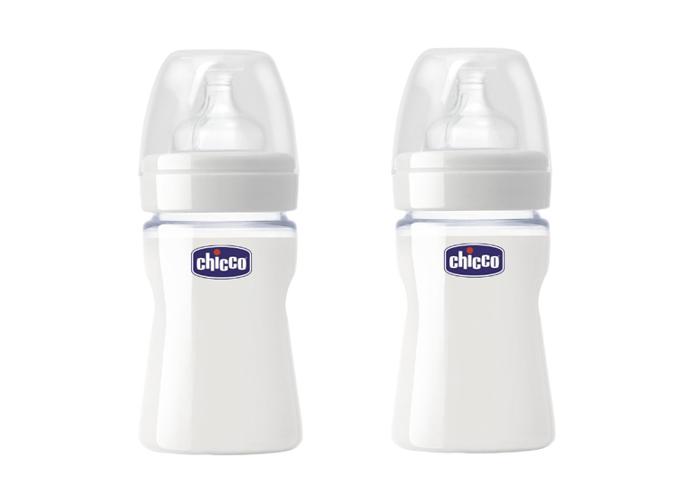 Chicco glass wellbeing bottle set.