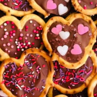 Cute Chocolate Pretzel Hearts