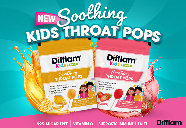 Difflam soothing sore throat pops 