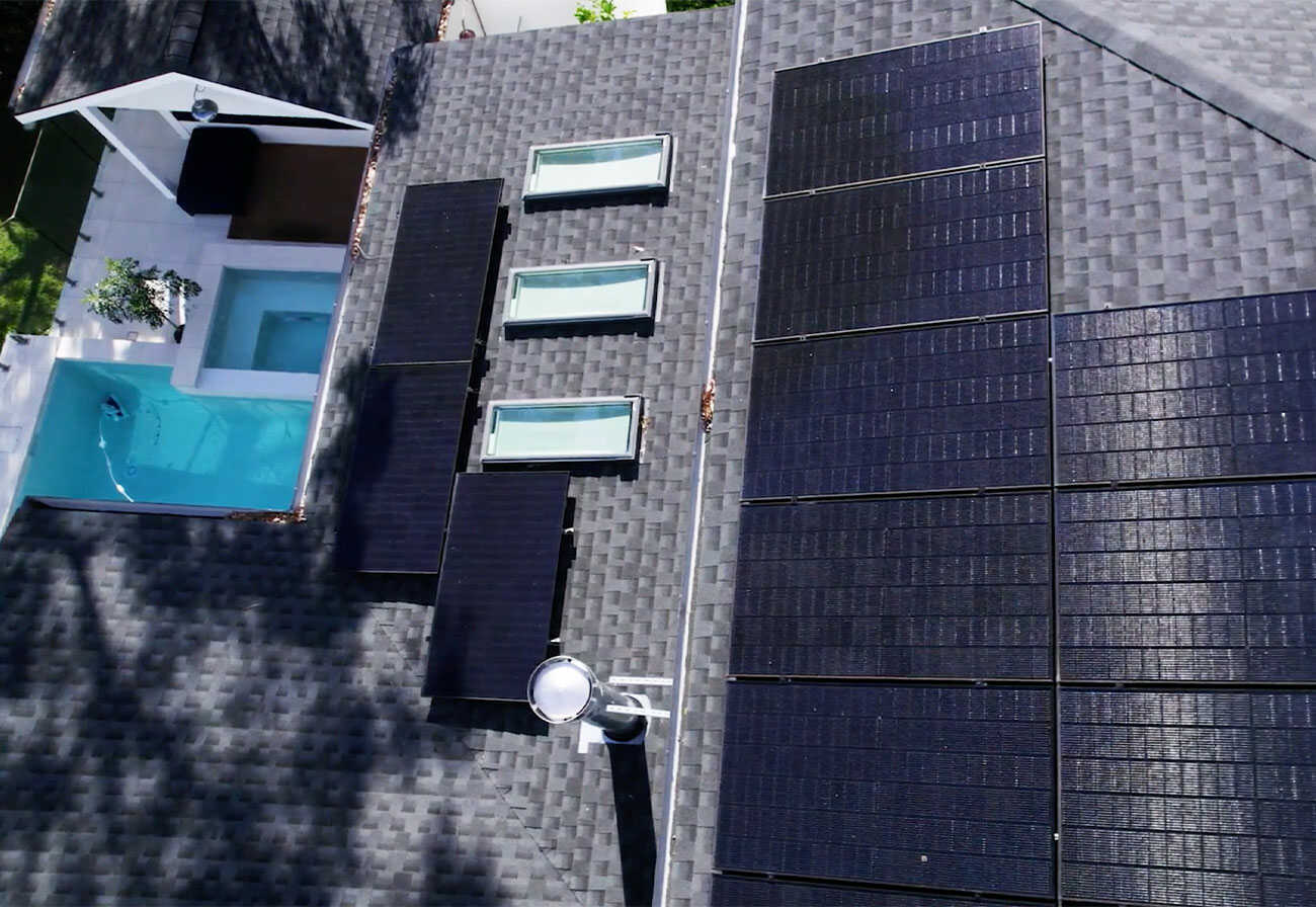Solahart solar panels on a roof.