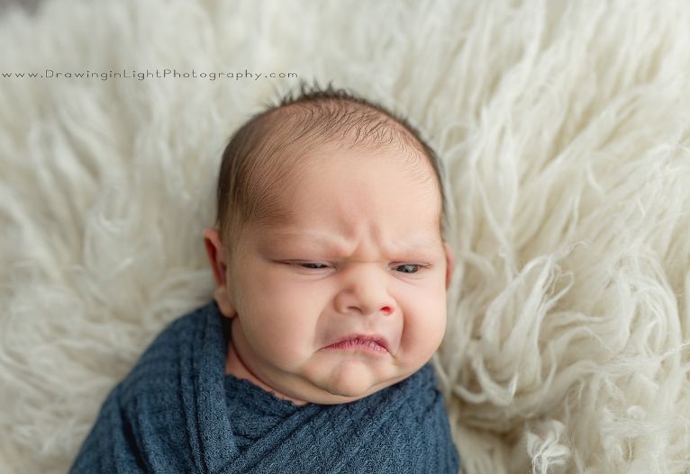 Grumpy baby photo shoot