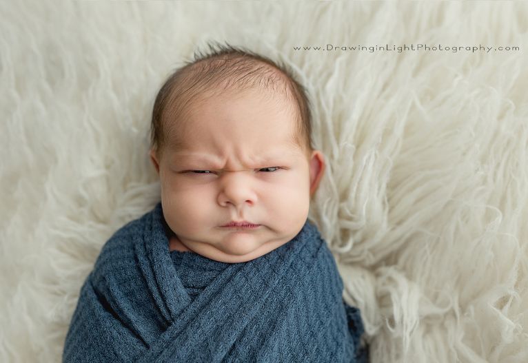 Grumpy baby photo shoot