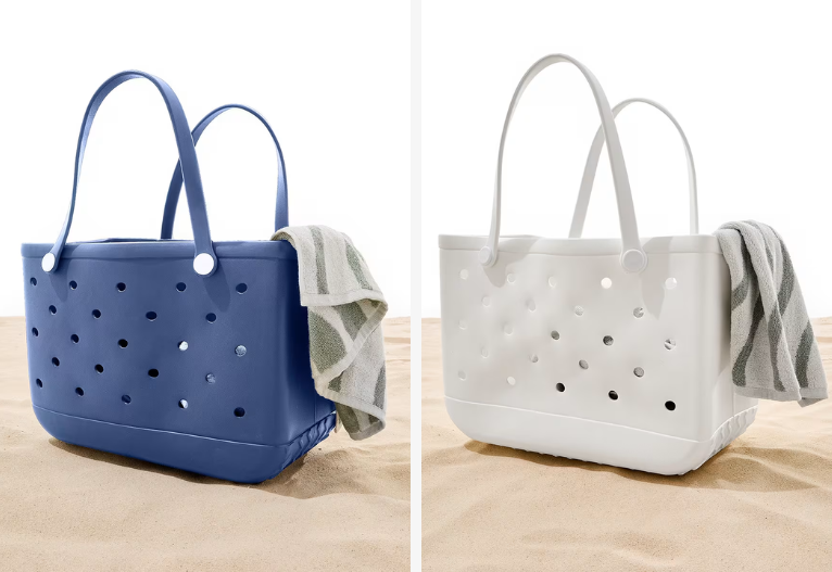 Kmart EVA beach tote Boggs dupe