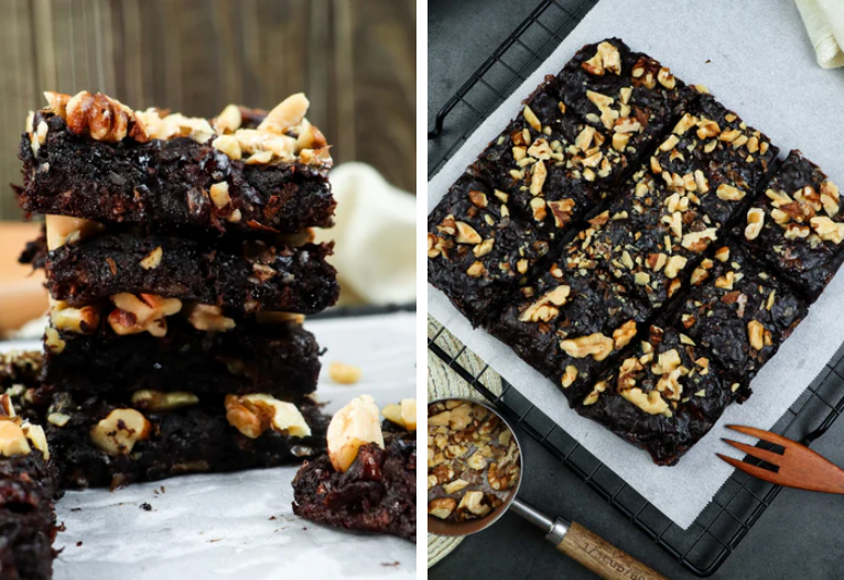 High protein snack - chocolate and peanut butter brownie