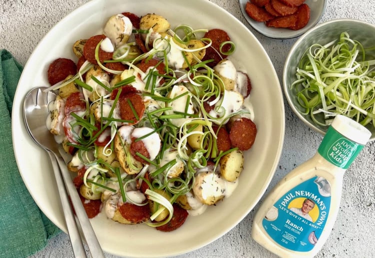 Herbed Ranch Baked Potato Salad With Crispy Chorizo