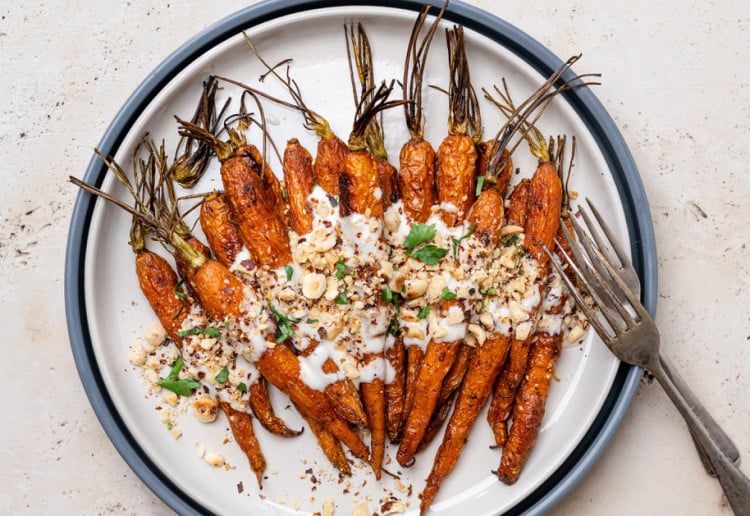 Spiced Dutch Carrots with Hazelnut Crumb & Creamy Ranch Dressing