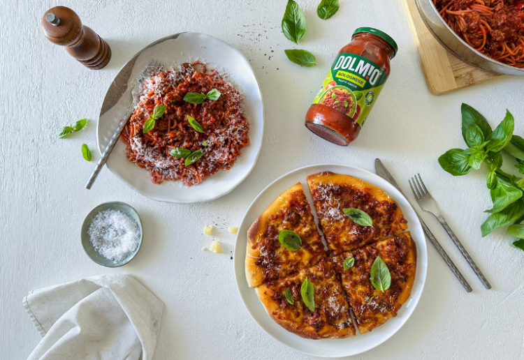 Spaghetti Bolognese With Bolognese Pizza