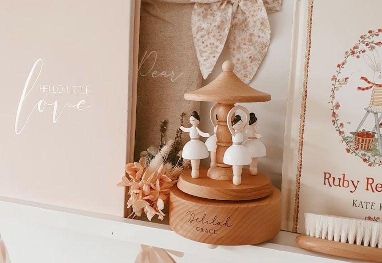 Personalised ballerina carousel toy.