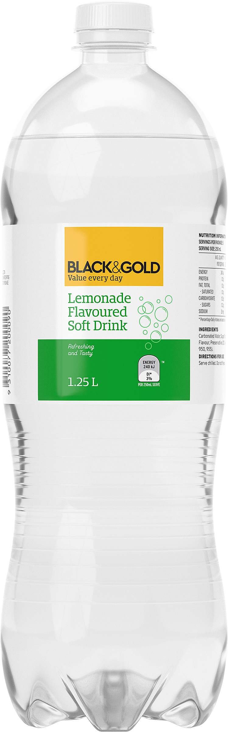 Black & Gold Lemonade Flavoured Soft Drink 125L