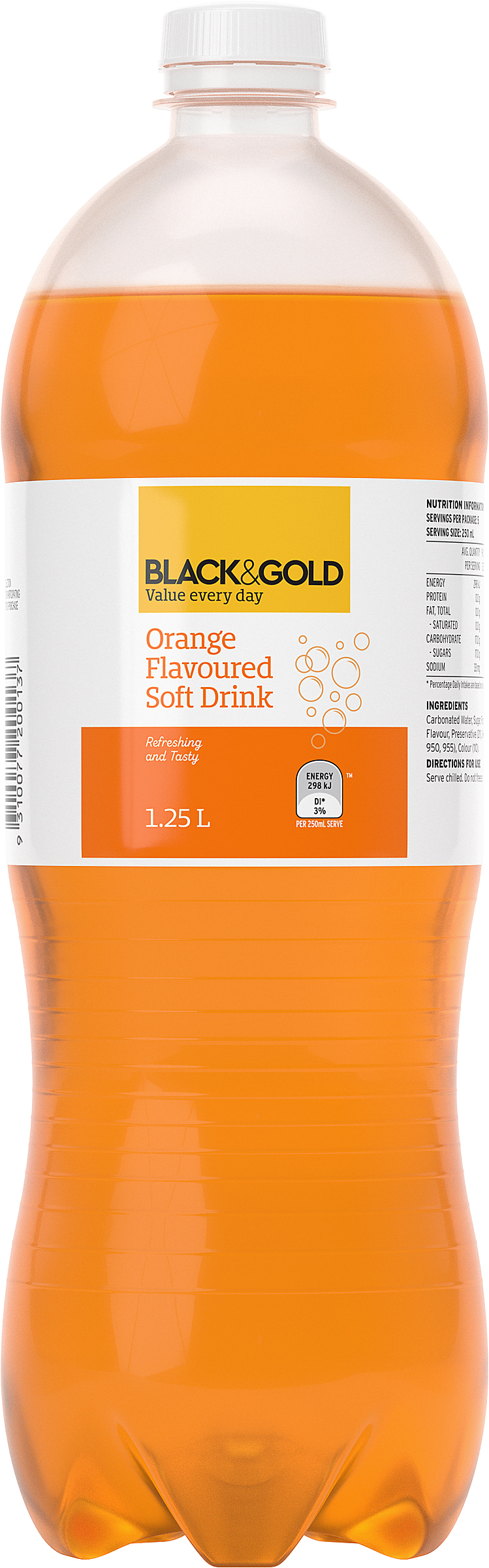 Black & Gold Orange Flavoured Soft Drink 125L