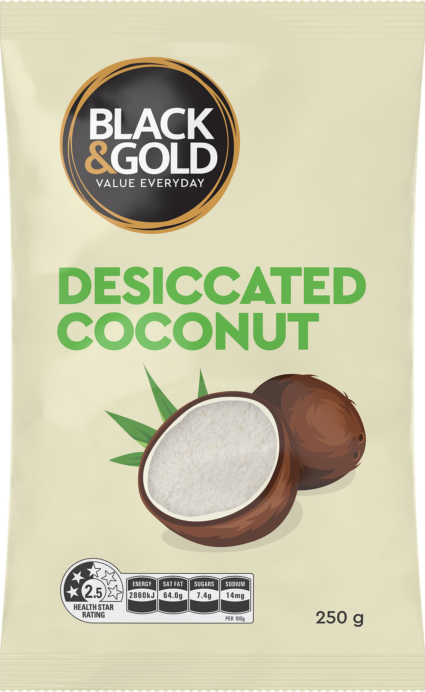 Black & Gold Desiccated Coconut 250g 038605