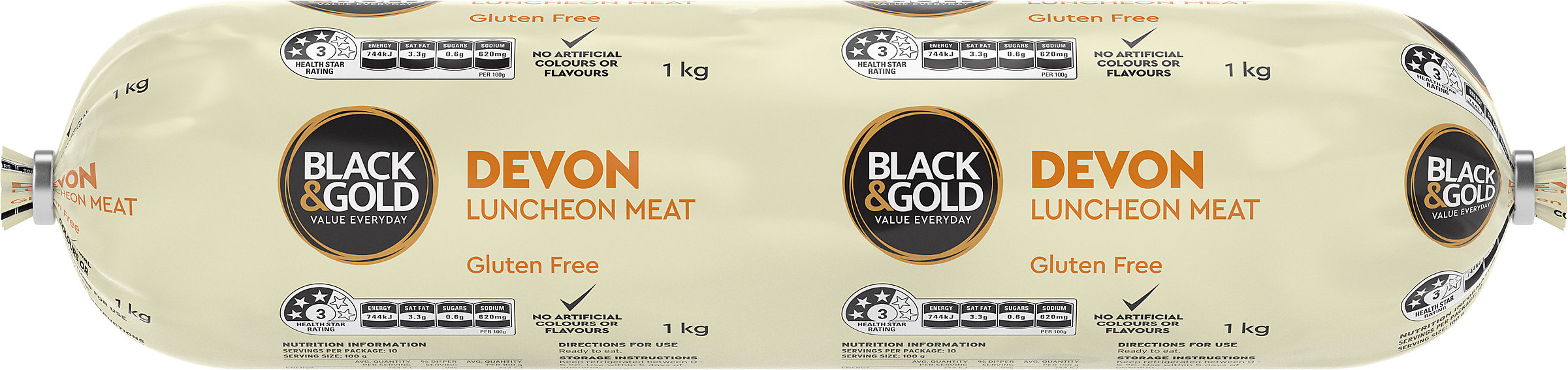 Black & Gold Devon Luncheon Meat 1kg 104529
