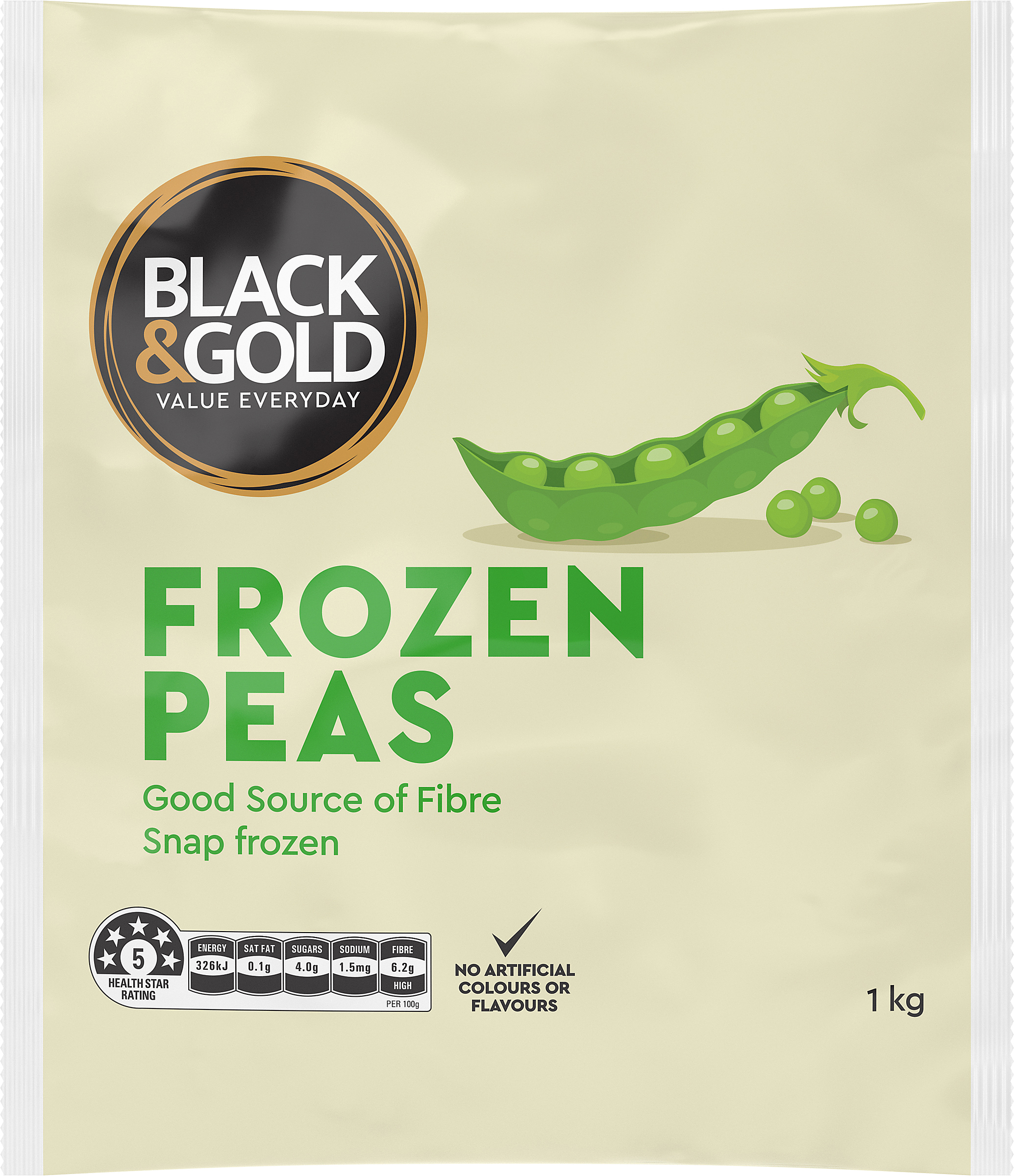 Black & Gold Frozen Peas 1kg