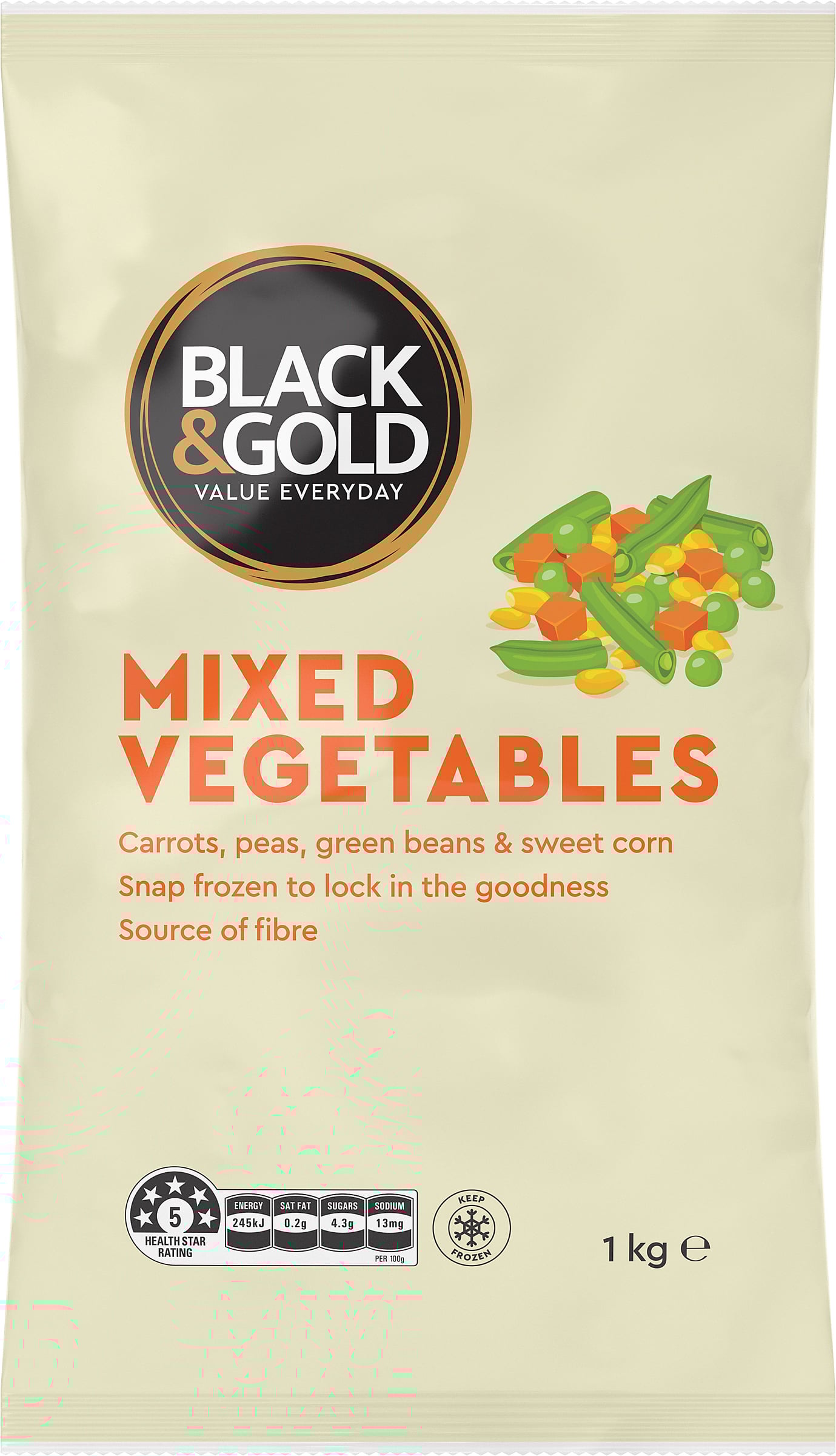 Black & Gold Mixed Vegetables 1kg 121945