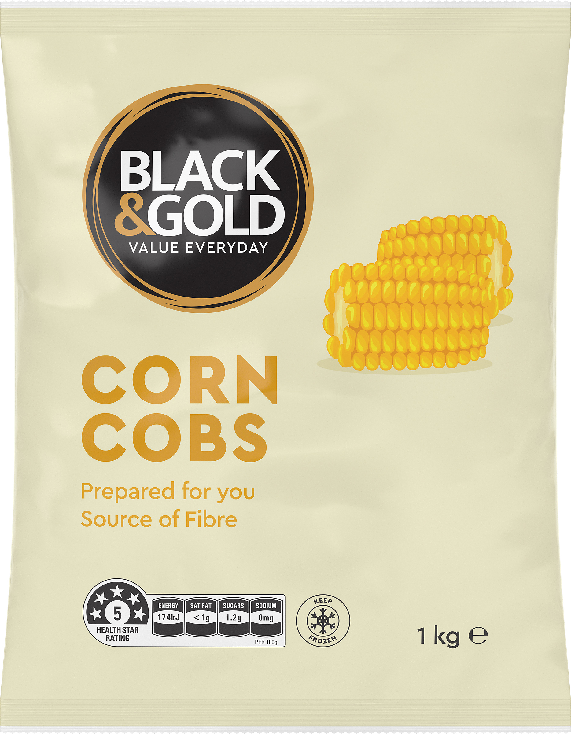 Black & Gold Corn Cobs 1kg 143921