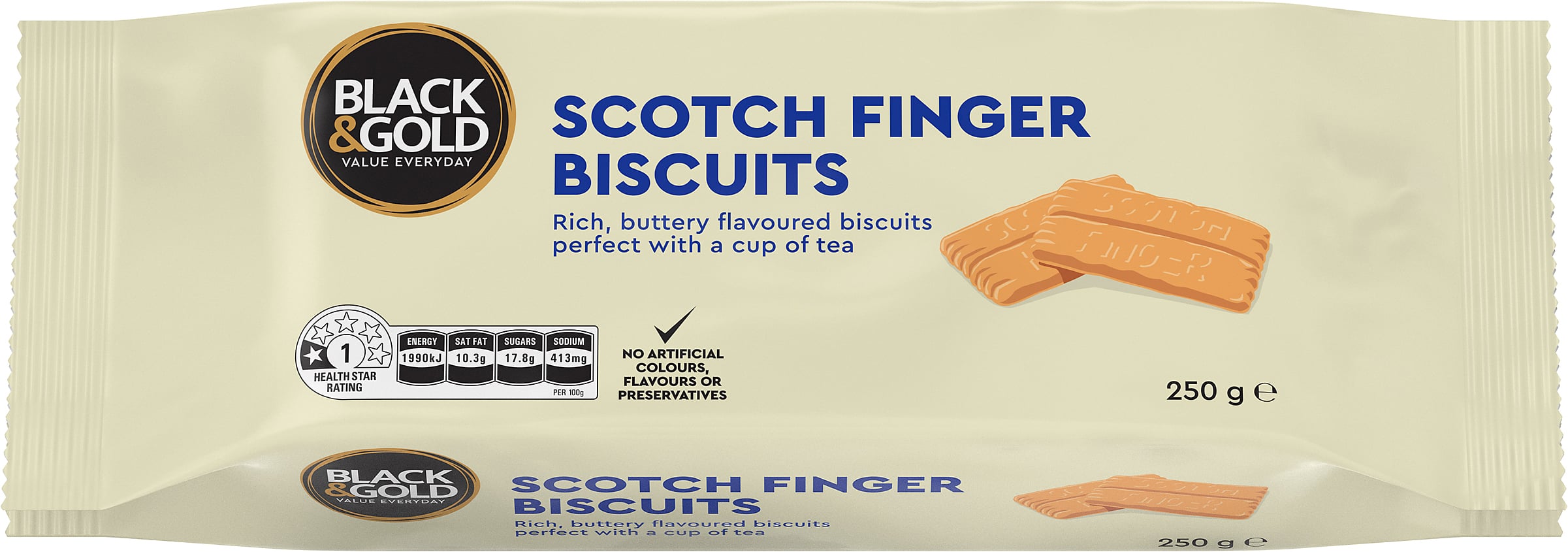 Black & Gold Scotch Finger Biscuits 250g