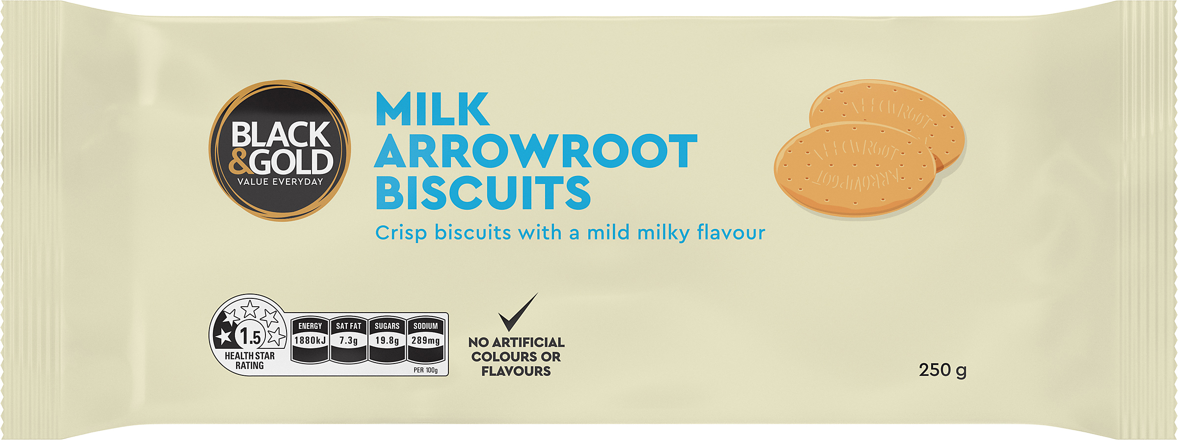 Black & Gold Milk Arrowroot Biscuits 250g