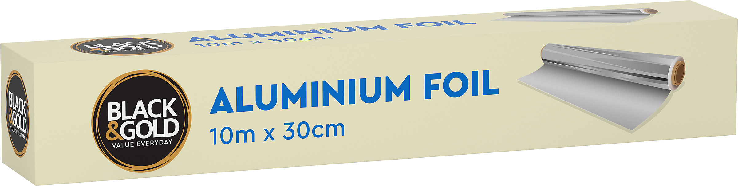 Black & Gold Aluminium Foil 10m x 30cm 402993