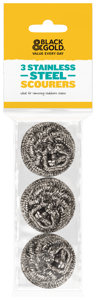 Black & Gold 3 Stainless Steel Scourers
