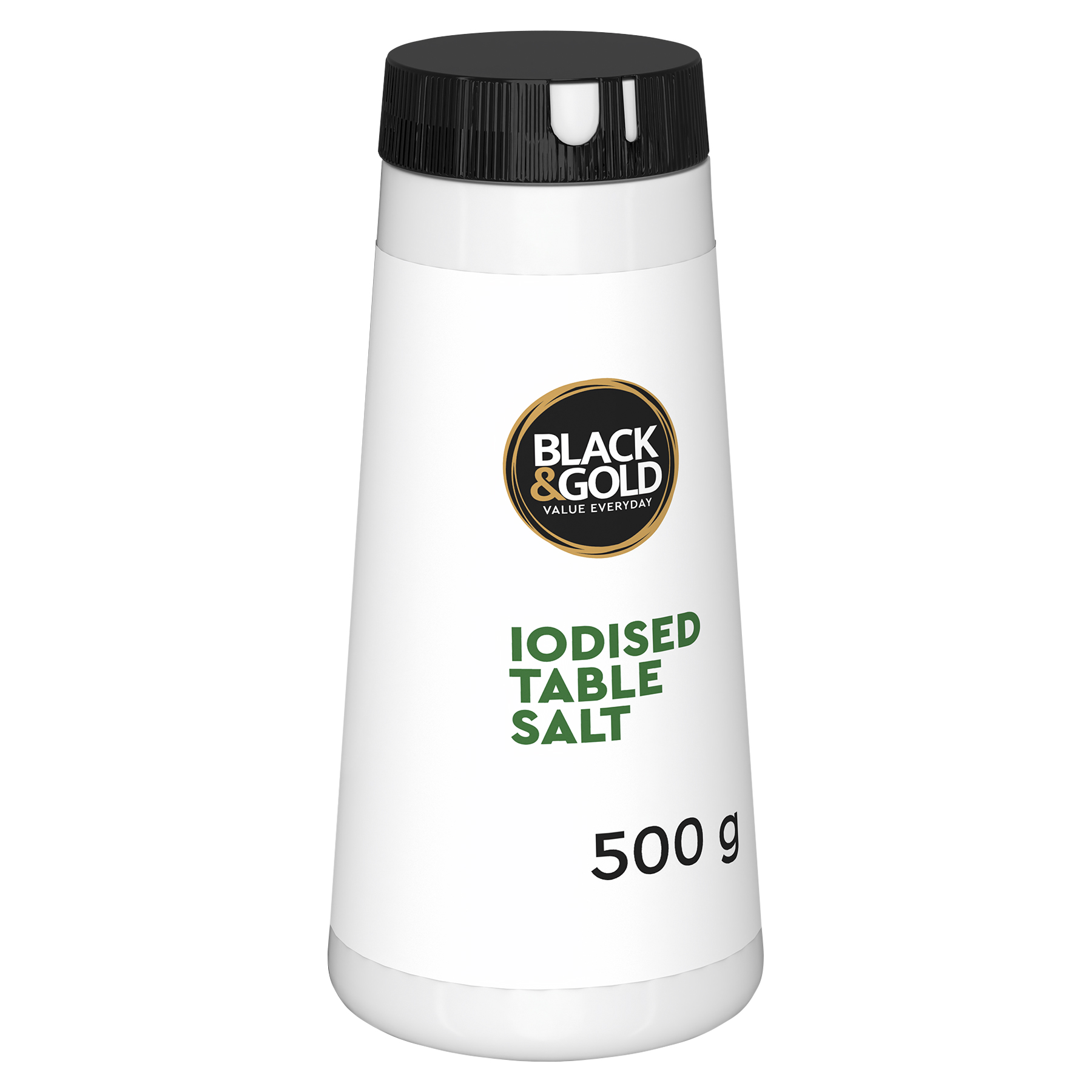 Black & Gold Iodised Table Salt 500g DRUM