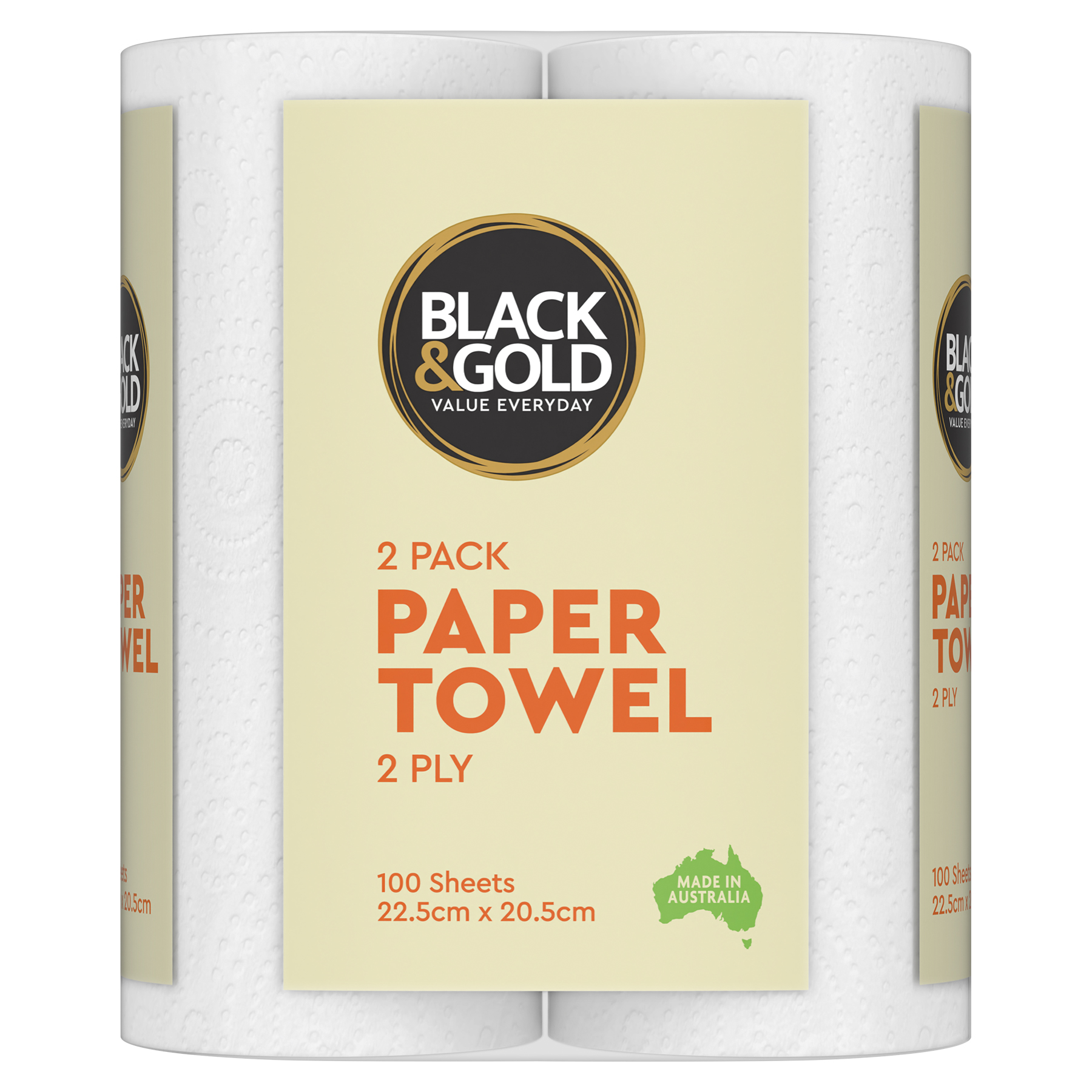 Black & Gold Paper Towel 2 Ply BOX HILL