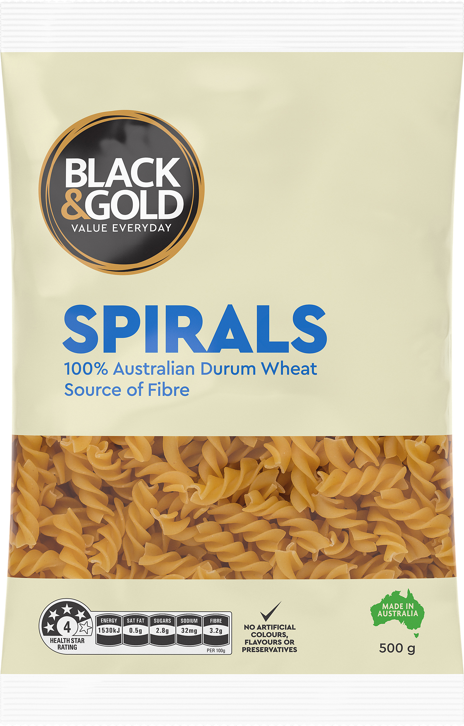 Black & Gold Spirals 500g 072552