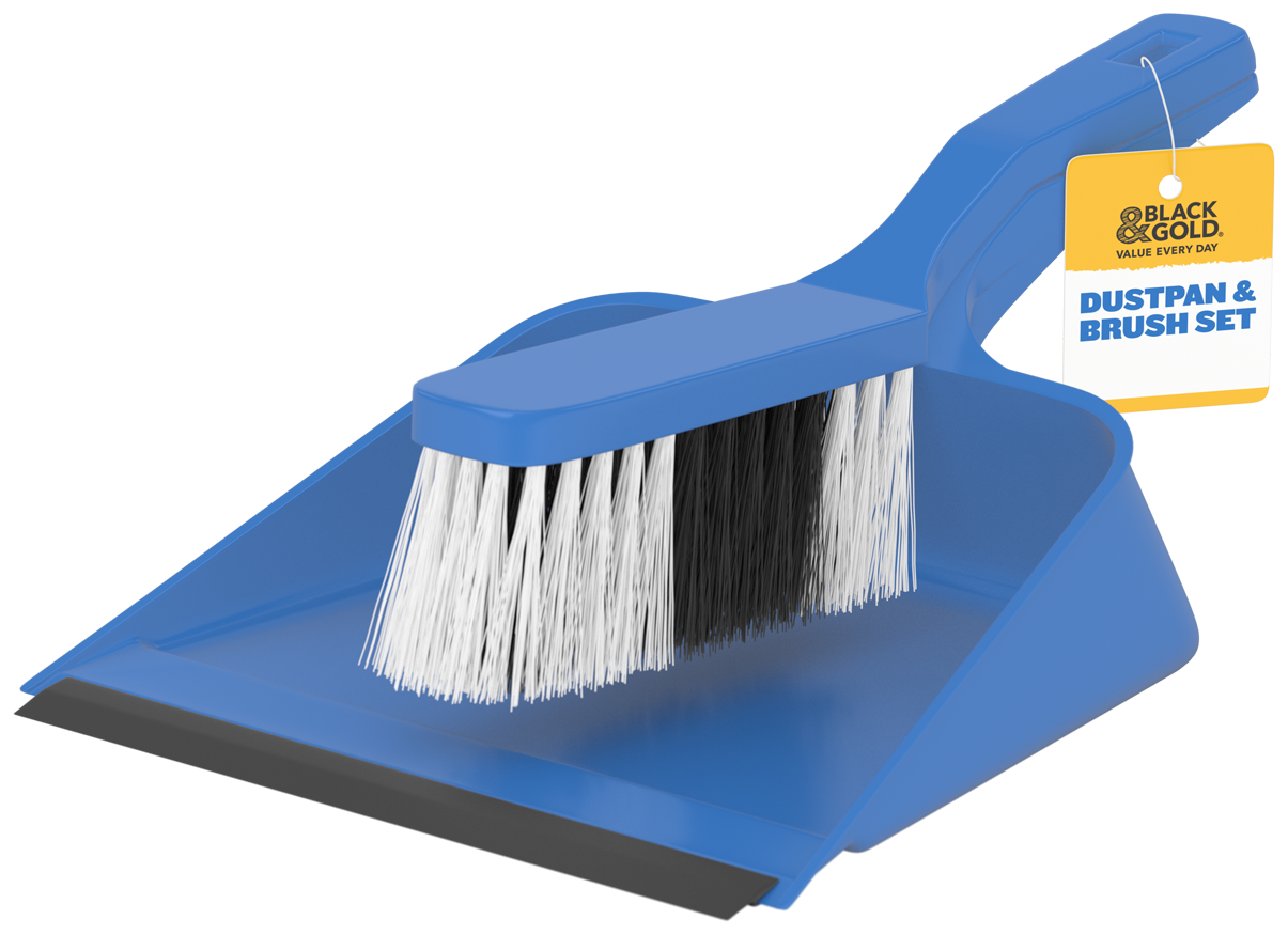 Black & Gold Dustpan & Brush Set