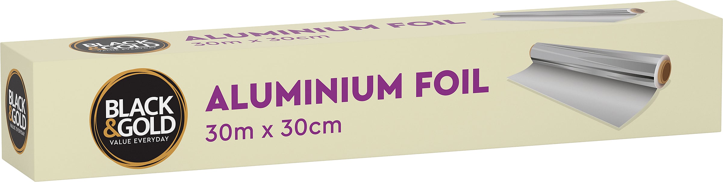 Black & Gold Aluminium Foil 30m x 30cm 013134