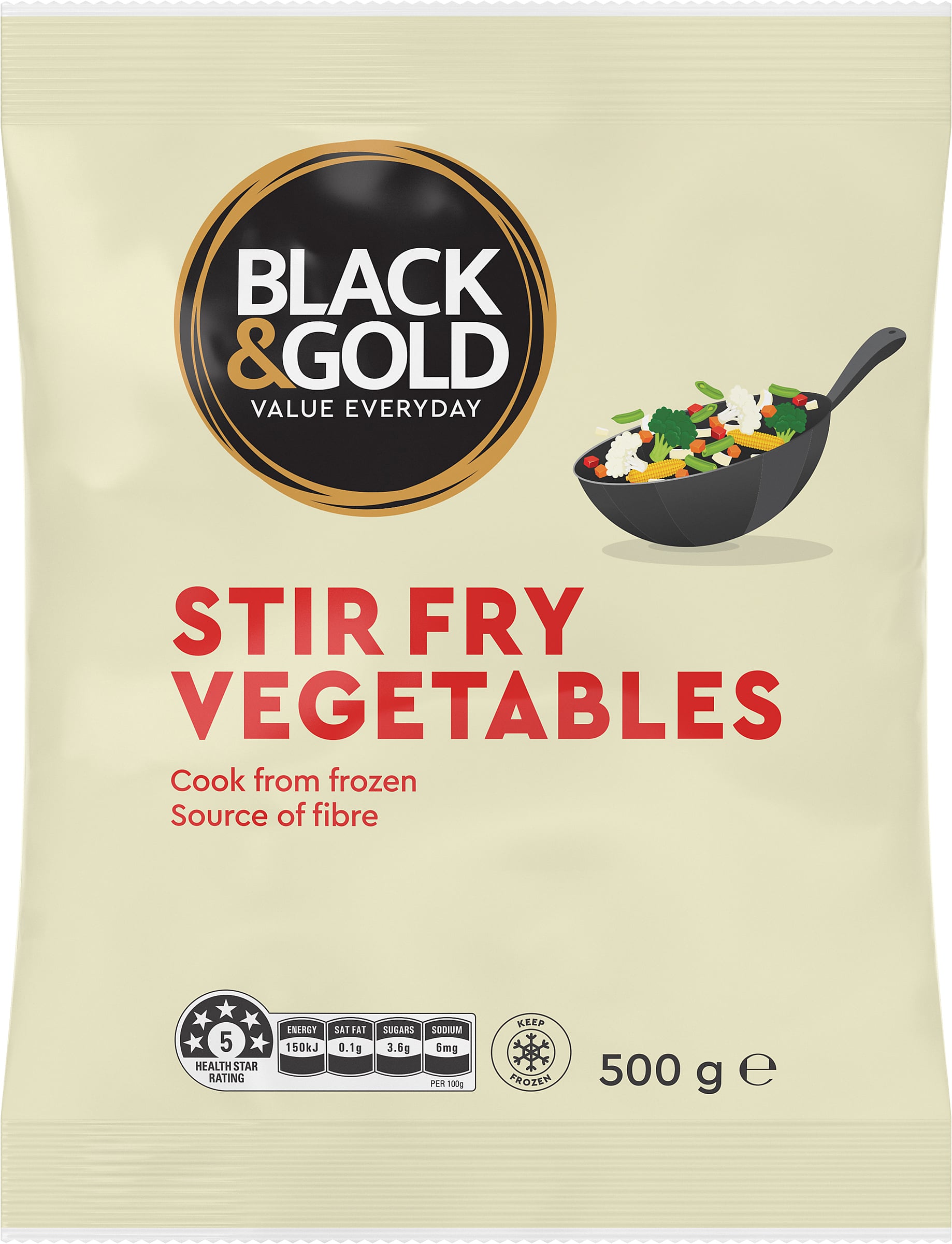 Black & Gold Stir Fry Vegetables 500g 135384