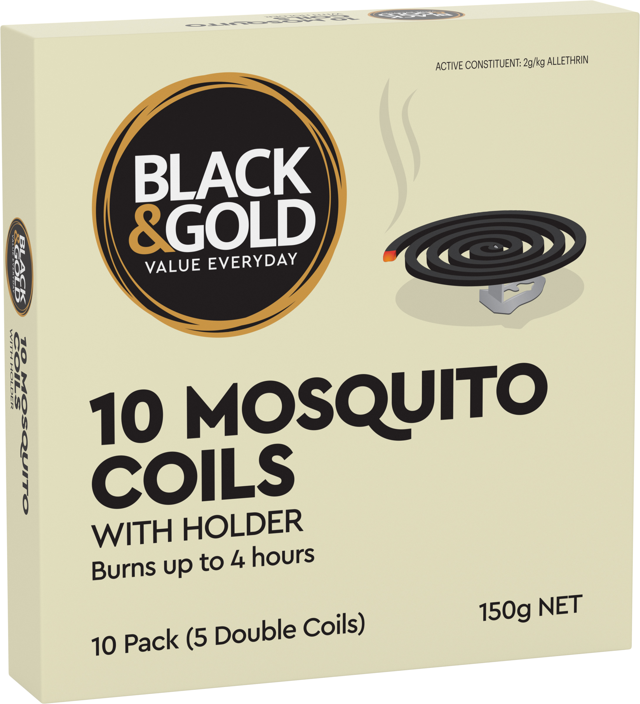 Black & Gold 10 Mosquito Coils with Holder 150g