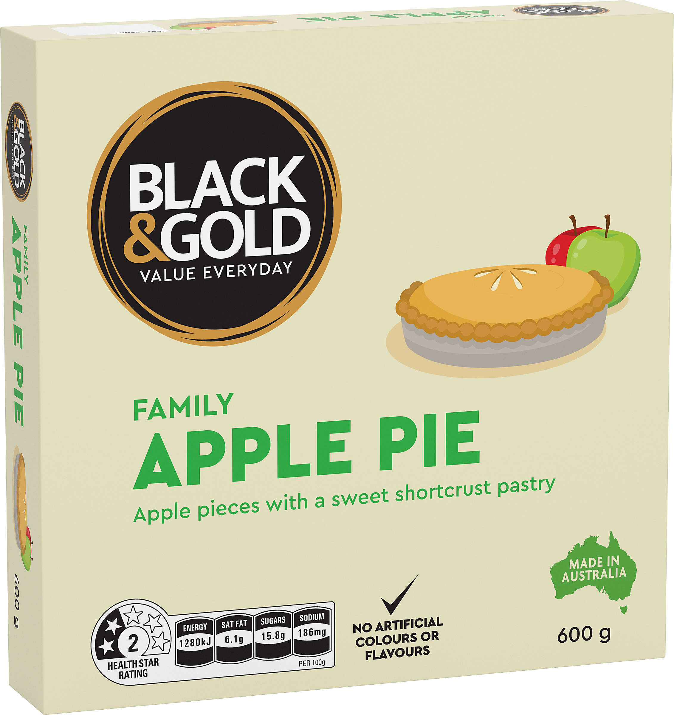 Black & Gold Family Apple Pie 600g 193138